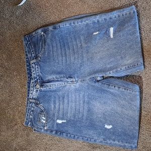 Ripped Washed Wide Leg Jeans